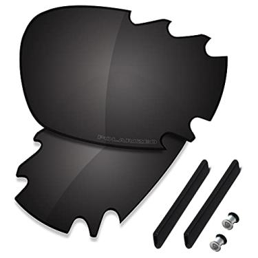 Imagem de SAUCER Lentes de reposição premium e kits de borracha para jaqueta de corrida Oakley Jawbone ventilada | Óculos de sol Jawbone Ventilada Racing Jacket Low Bridge Fit Alta Definição - Preto Carbono