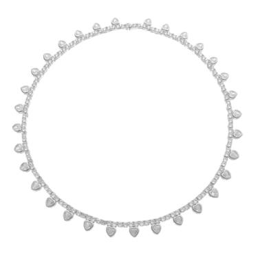 Imagem de COLAR RIVIERA ELISA CORAÇÃO ZIRCÔNIA FOLHEADO EM RÓDIO BRANCO