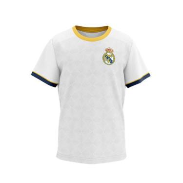 Imagem de Camisa Real Madrid Coroa Branca - Infantil - Braziline, 14, Branco