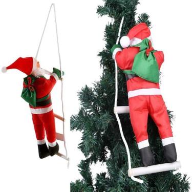 Imagem de Decoração De Árvore De Natal Papai Noel Escada Na Corda - MSD