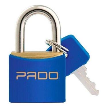 Imagem de Kit 3 Cadeado Pequeno Pado 25mm Color Mala Mochila Armário, Azul
