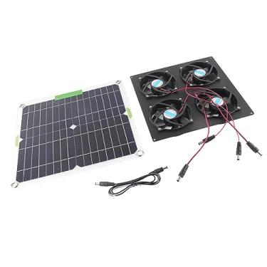 Imagem de Kit de Ventilador de Painel Solar Exaustor de Silício Monocristalino para Estufas Galpões Galinheiros
