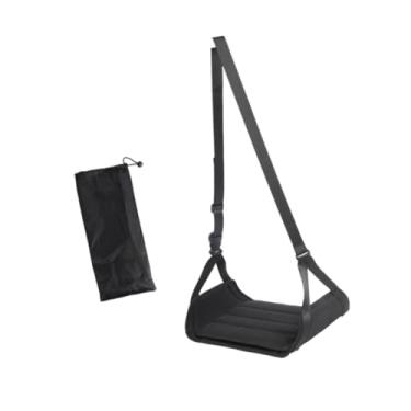 Imagem de Generic Hammock para os pés do avião, descanso para os pés de viagem, cabide de apoio para os pés portáteis e convenientes, premium, para o escritório de, Preto