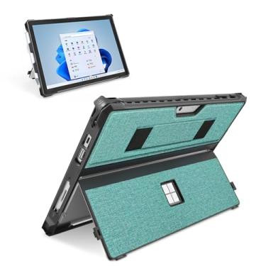 Imagem de Capa protetora robusta para Microsoft Surface Pro 7+/7/6/5/4/Pro LTE de 12,3 polegadas, com suporte para caneta Stylus e alça de mão, compatível com teclado tipo capa, ciano
