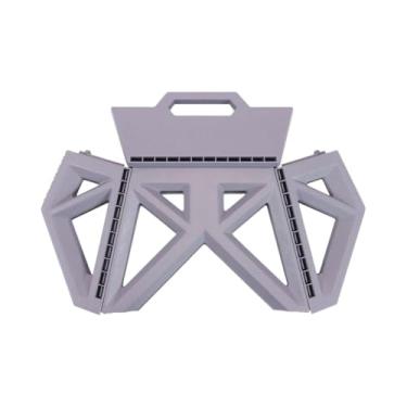 Imagem de Banquinho Dobrável Plástico Cinza Portátil e Resistente