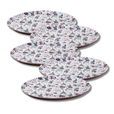 Imagem de 5 Bandejas Antiderrapante Bar Buffet Garçom 40cm Gourmet Mix