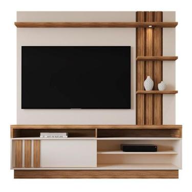 Imagem de Estante Home Mariana 180cm para TV até 55 - Mobler, Pérola Metalizado/