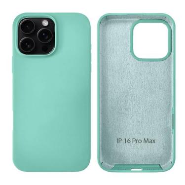 Imagem de Capinha Compatível com iPhone 16 Pro Max Silicone com interior aveluda