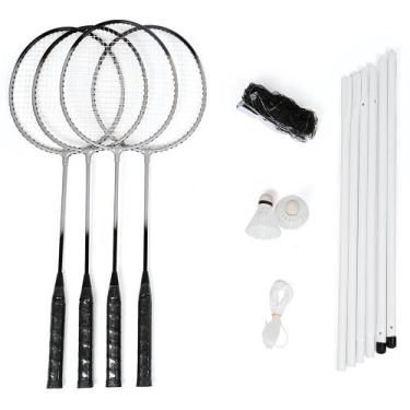 Imagem de Kit Badminton Hyper Lazer Completo com 04 Raquetes 02 Petecas Rede e P