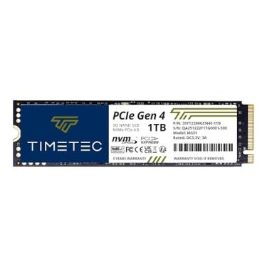 Imagem de Timetec SSD PCIe 4.0 de 1 TB NVMe PCIe Gen4x4 M.2 2280 3D NAND TLC 1000TBW SLC Velocidade de leitura/gravação de cache de até 5.100/4.700 MB/s Unidade de estado sólido interna compatível com PS5, PC,