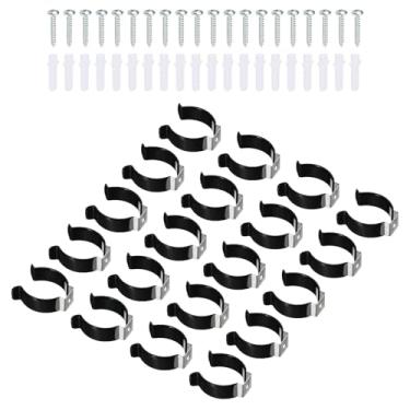 Imagem de Boxonly T10 Suporte de clipes U para suporte de montagem de lâmpada de LED Suporte de tubo fluorescente de aço inoxidável Braçadeiras de tubo de parafuso de mola clipes de ferramentas preto pacote com