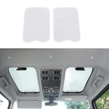 Imagem de Hudiriy Protetor solar de teto solar de carro malha respirável compatível com Ineos Grenadier 2020-2025 Guarda-sol de teto dobrável automotivo acessórios de proteção solar UV (off-white)