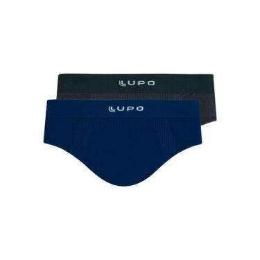 Imagem de Kit com 2 Cuecas Slip Lupo 681-001 Colorido, Azul marinho, P