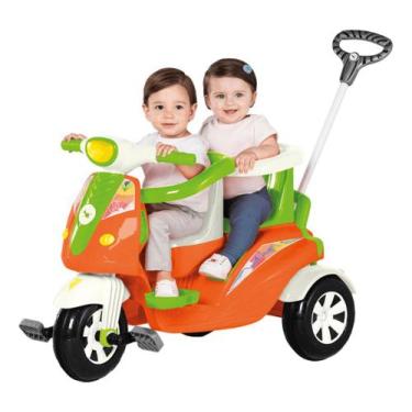 Imagem de Triciclo Carrinho Passeio Pedal Moto 2 Lugares Infantil - Calesita, mo