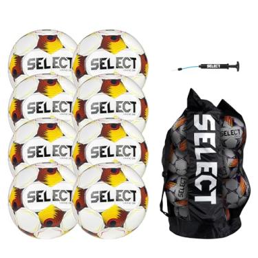 Imagem de SELECT Bola de futebol Viking DB, pacote de 8 bolas com bolsa de bola e bomba de mão, branco/azul/laranja V25, tamanho 5