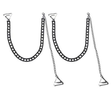 Imagem de 2 peças de sutiã de cristal de strass lingerie para mulheres, corrente de roupa íntima simples de luxo ajustável, alças de ombro removíveis, moda sexy, vestido de noiva, vestido de casamento
