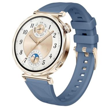 Imagem de DEALELE Pulseiras de substituição compatíveis com Huawei Watch GT5 Pro 42 mm/GT5 41 mm/GT4 41 mm/Garmin Venu 3S/Forerunner 265S/Fossil Gen 6, pulseira de silicone macio de cristal de gelo de 18 mm
