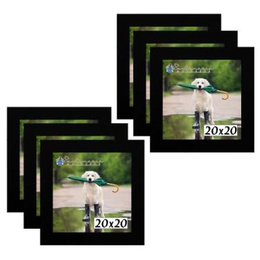 Imagem de Kit 6 Porta Retrado Molduras 20x20 Preto - Santamaria Molduras