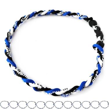 Imagem de Pacote com 12 colares de beisebol de corda de titânio tornado de corda de beisebol, 18", nylon e titânio, Sem Pedra Preciosa