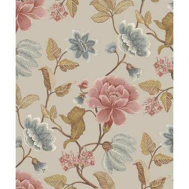 Imagem de Papel De Parede Icon Floral Cinza E Rosa Ic3116