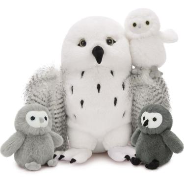 Imagem de Conjunto de pelúcia Karister Owl Giant Mother com 3 filhotes de corujas de 18 polegadas