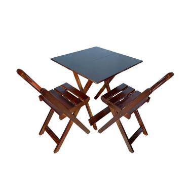 Imagem de Conjunto Wood 70X70 Com 2 Cadeiras De Imbuia Marrom