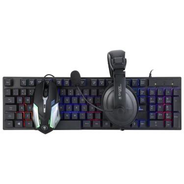 Imagem de Combo Gamer Bright 0543 Teclado Led Mouse 2400dpi Headset
