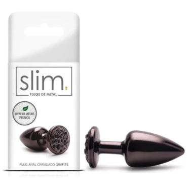 Imagem de Plug Anal Metal Slim Grafite Brinquedo Erótico Prazer Anal Fetiches Sensações Exploração