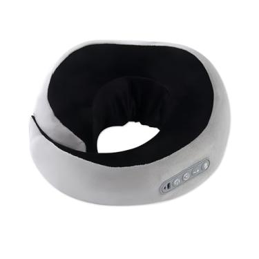 Imagem de TREVEX Massageador de pescoço com calor - alívio profundo da dor no pescoço, design em forma de U, travesseiro massageador elétrico sem fio para viagens, escritório, casa, shiatsu, travesseiro de