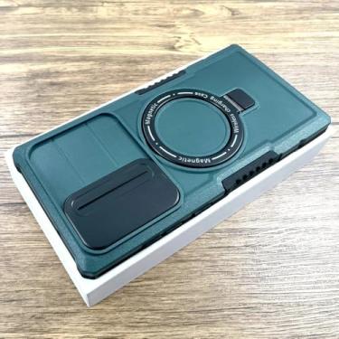 Imagem de Capa protetora antichoque para carregamento sem fio Samsung Galaxy S24 S23 S22 Ultra Plus, capa magnética antichoque, verde escuro, para Samsung S24