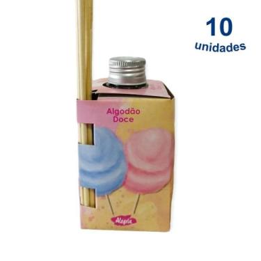 Imagem de Kit 10 Aromatizador de Ambiente Algodão Doce 280ml Difusor Vareta Sena