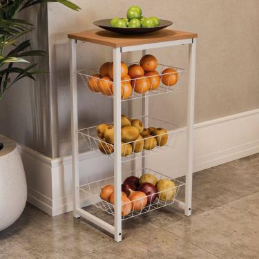 Imagem de Armário de Cozinha Fruteira Lille Canela/Branco Brilho - Kappesberg