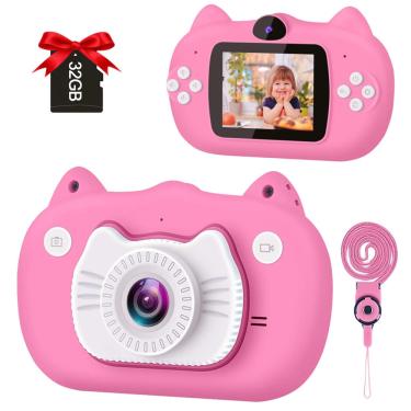 Imagem de Câmera gktz Kids Selfie Digital 12MP 1080P HD 32GB de memória