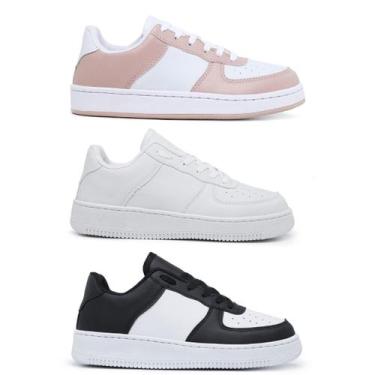 Imagem de Kit 3 Pares Tênis Sneakers Casual Feminino Moda Blogueira Original e B