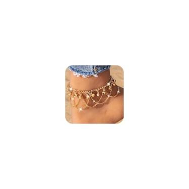 Imagem de Tornozeleiras de sino douradas para mulheres delicadas Boho Bell Charm Pulseiras de tornozelo modernas ajustáveis Tinkle Bell tornozeleiras verão praia correntes havaianas acessórios de joias, Large