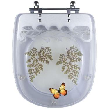 Imagem de Tampa De Vaso Decorada Borboleta Square Transparente Para Vaso Lorenzetti