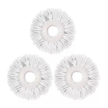 Imagem de Kit 3 Refil Mop 360 Perfect Pro E Move Microfibra Branco