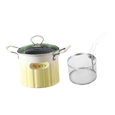 Imagem de Ｂｅｓｇａ Fritar os óleos de frigideira cesta de filtro com manuseio anti -escala Milador Frigideira com panela para batatas fritas Freições Frilhando para casa