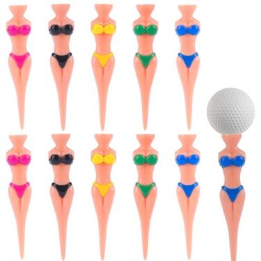 Imagem de TOCCOOL 10 peças de camisetas de golfe de biquíni, camiseta de golfe sexy, bolas de golfe de plástico de 80 mm/3,14 polegadas, acessórios de golfe