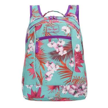 Imagem de Mochila Juvenil Casual Clio Style Estampa Florida para o Dia a Dia Esc