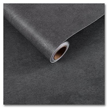 Imagem de CRE8TIVE Papel de Parede de Concreto Grande de 24"x708" Cinza Escuro, Papel de Contato de Cimento, Removível e À Prova D'Água, Rolo de Papel Vinílico Extragrosso, Textura Industria (24" X 708")