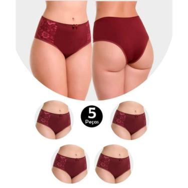 Imagem de Kit 5 Calcinha tanga IMI Lingerie calça calçola Cós Alto Cintura Alta 