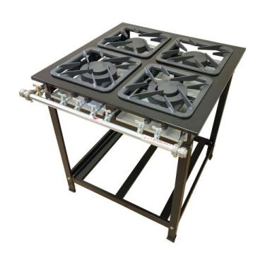 Imagem de Fogão Industrial Gold 4 Bocas 2QS 2QD Baixa Pressão Perfil 7 Cefaz