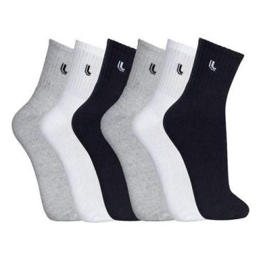 Imagem de Kit 6 Pares Meia Lupo Cano Médio Masculina Sport 3245, Mescla, M