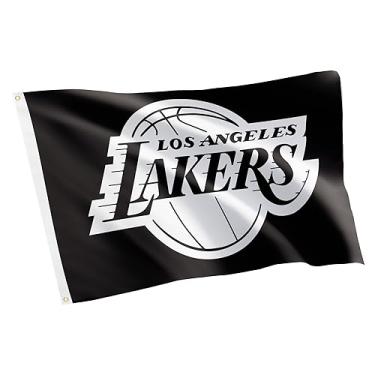 Imagem de Desert Cactus Bandeira do Los Angeles Lakers NBA National Basketball Association 100% poliéster interior exterior bandeiras 0,9 x 1,5 m LA (bandeira J)