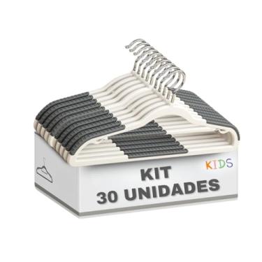Imagem de Kit Cabide Infantil Antideslizante Reforçado Moderno 360º para Roupas Criança (30)
