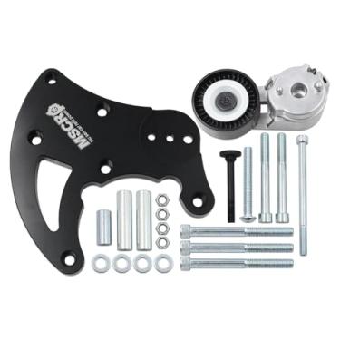 Imagem de Suporte de compressor LS R4 AC, kit de suporte A/C de alta montagem LS com tensor de correia compatível com motores Chevrolet GMC SUV Truck Vortec LS1 LS2 LS3 LS6