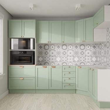 Imagem de Cozinha Modulada 7 Peças Sem Tampo 3 Aéreos 3 Balcões E Torre Quente Arizona Branco/menta