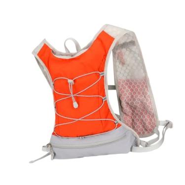 Imagem de Deevoka Colete de corrida, mochila de hidratação, bolsa esportiva respirável, mochila de hidratação para corrida, ciclismo, acampamento e escalada, Laranja