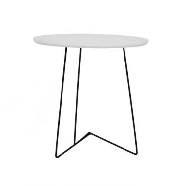Imagem de Mesa Lateral Gabi Ø420x455 - Decorise, Preto/Branco